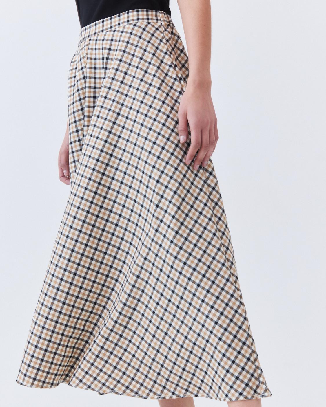 FALDA MIDI EVASÉ CUADROS