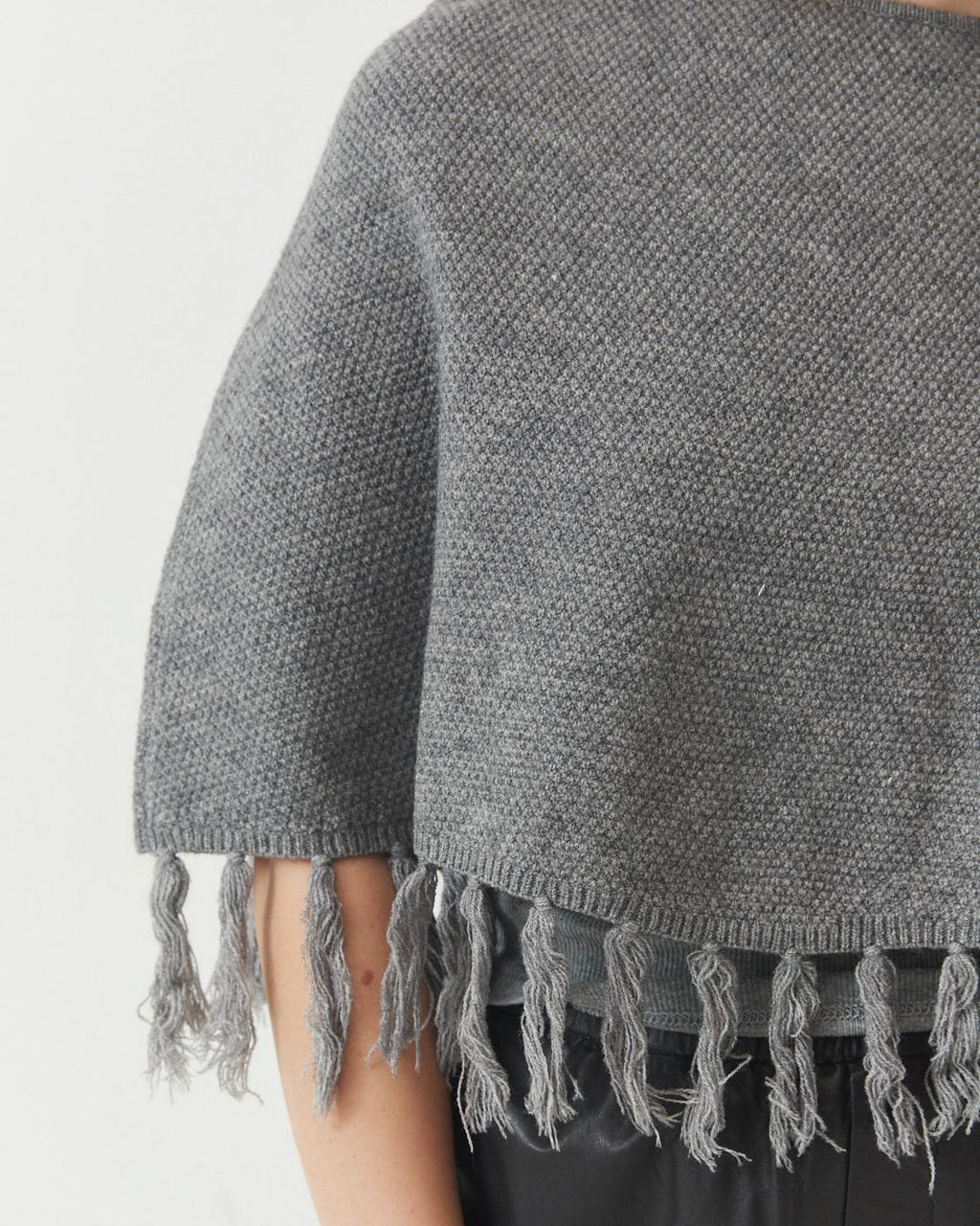 PONCHO TEJIDO FLECOS