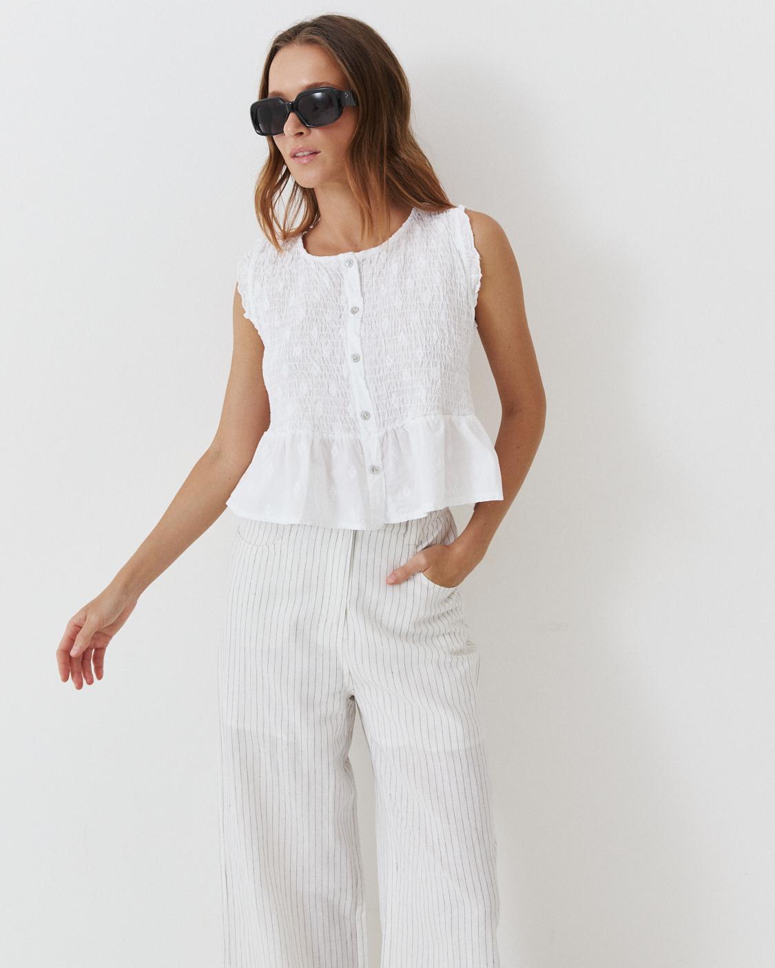 TOP NIDO ABEJA PEPLUM BORDADO