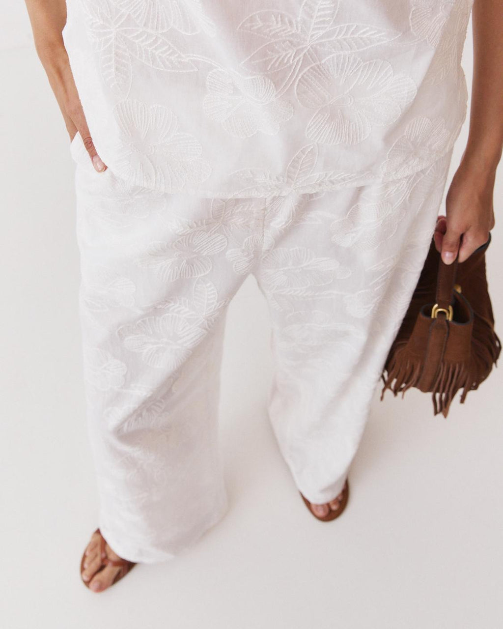 PANTALÓN WIDE LEG BORDADO