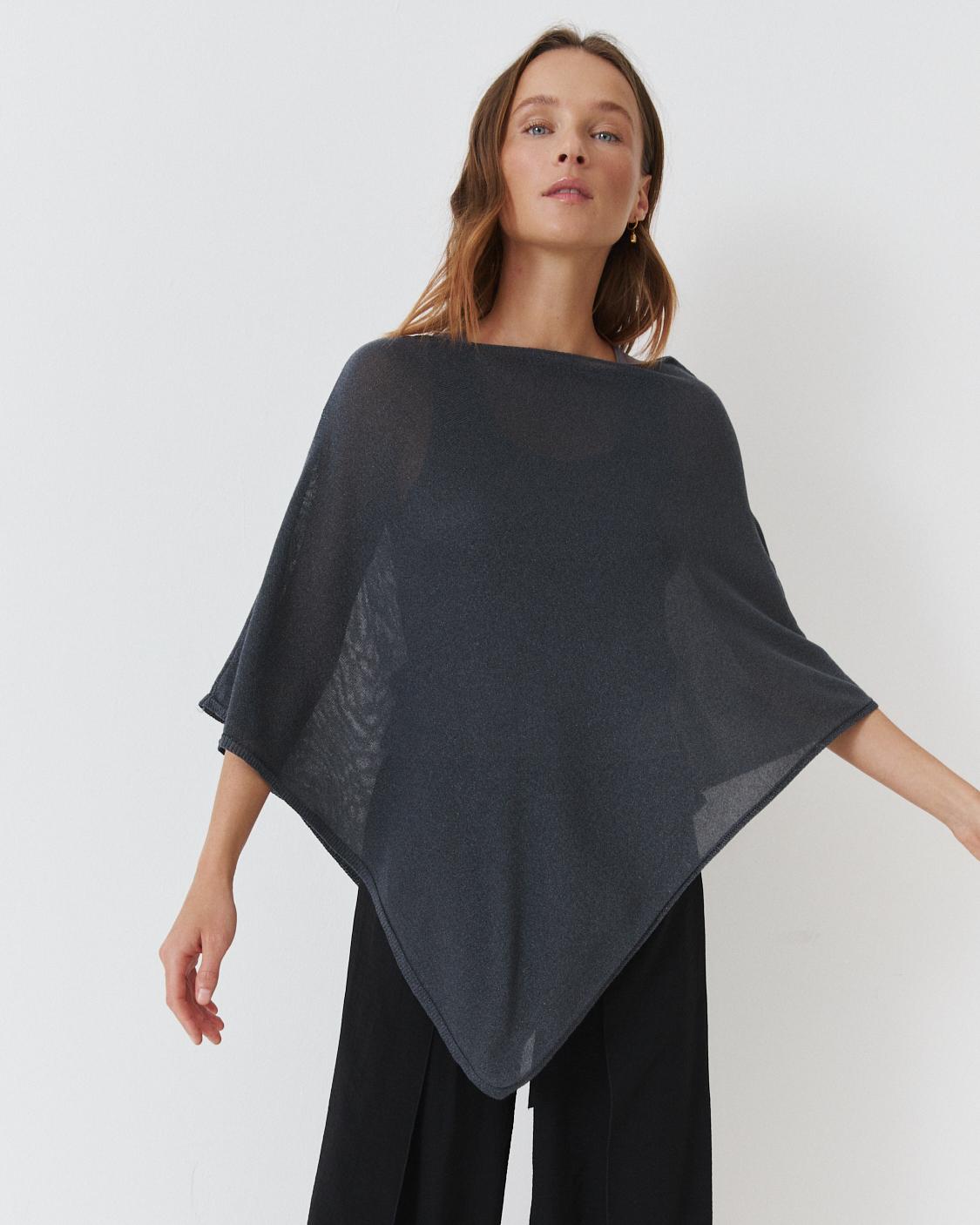 METALLIC KNIT SHAWL WITH SHIMMER