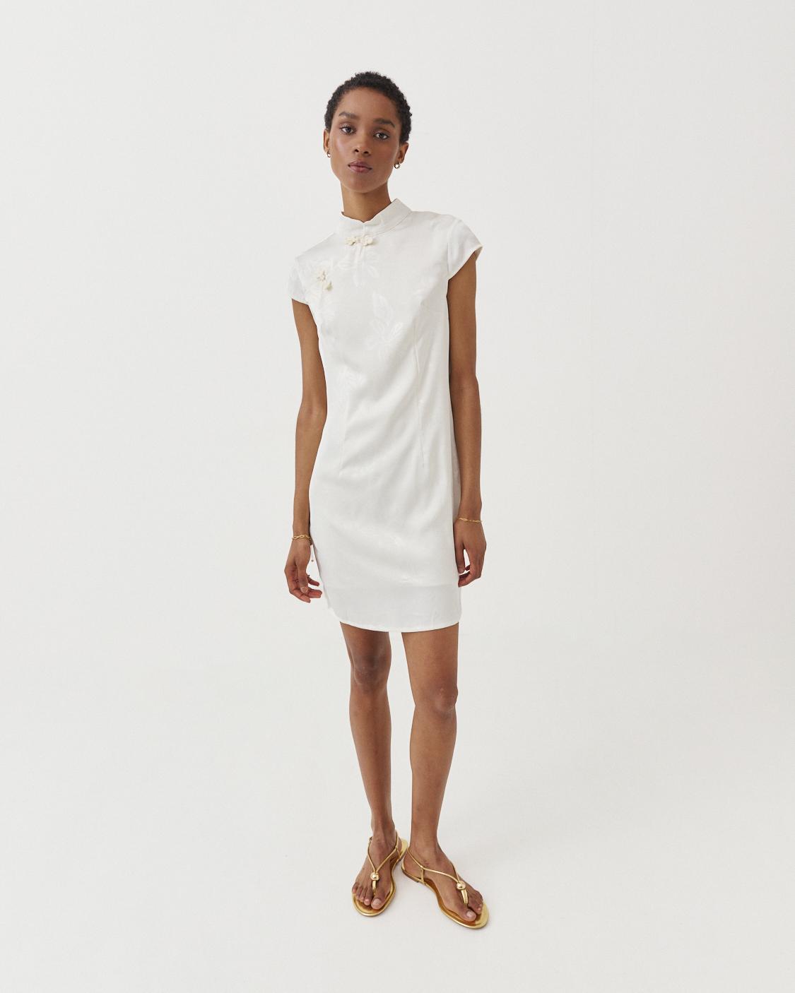 VESTIDO QIPAO CORTO JACQUARD