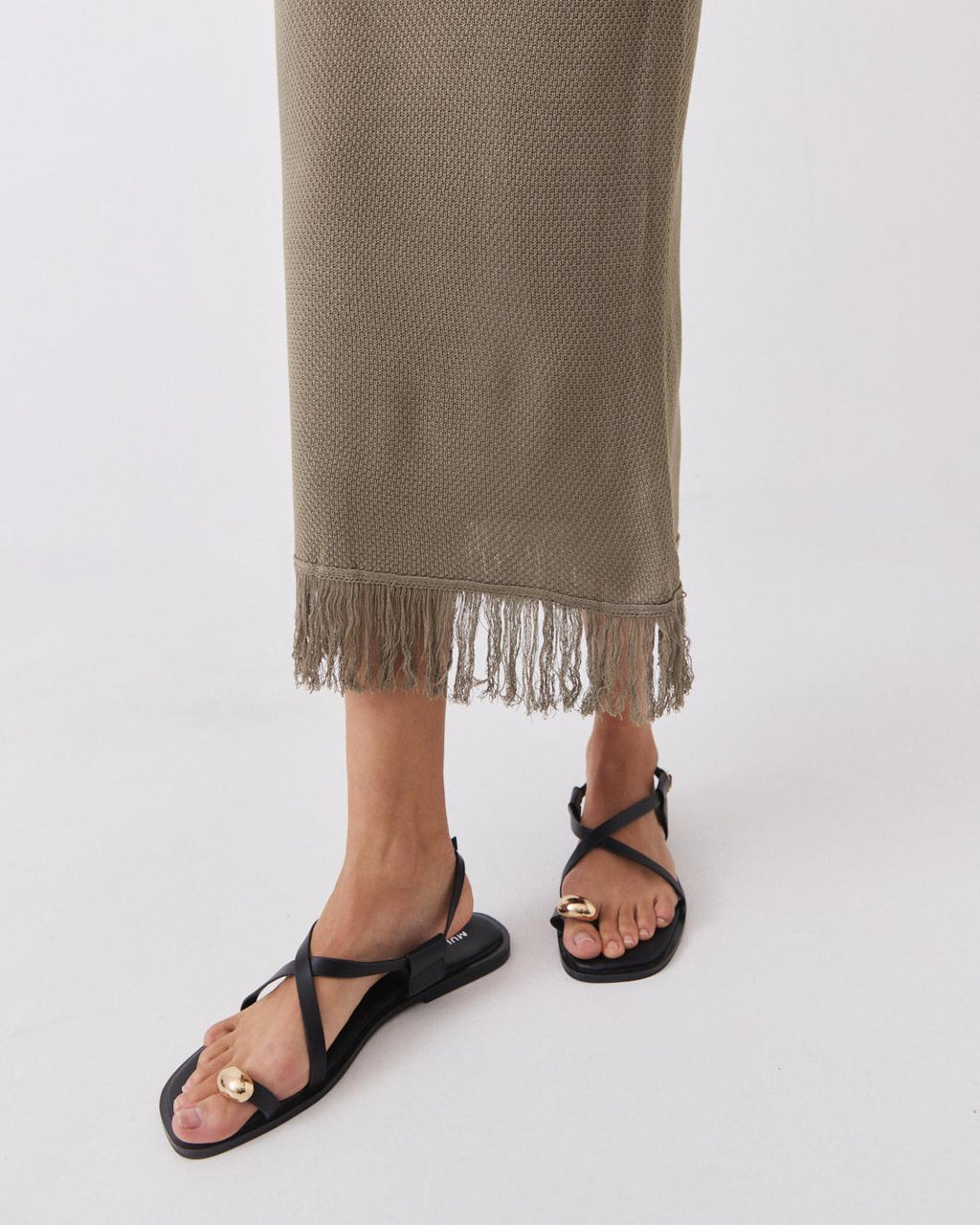 FRINGED MIDI SKIRT