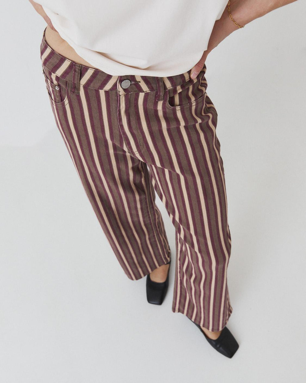 STRIPED STRAIGHT-LEG TROUSERS