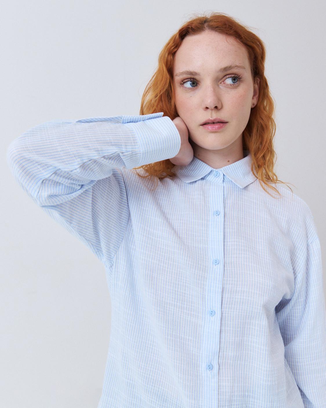 CAMISA RAYAS SEMITRANSPARENTE