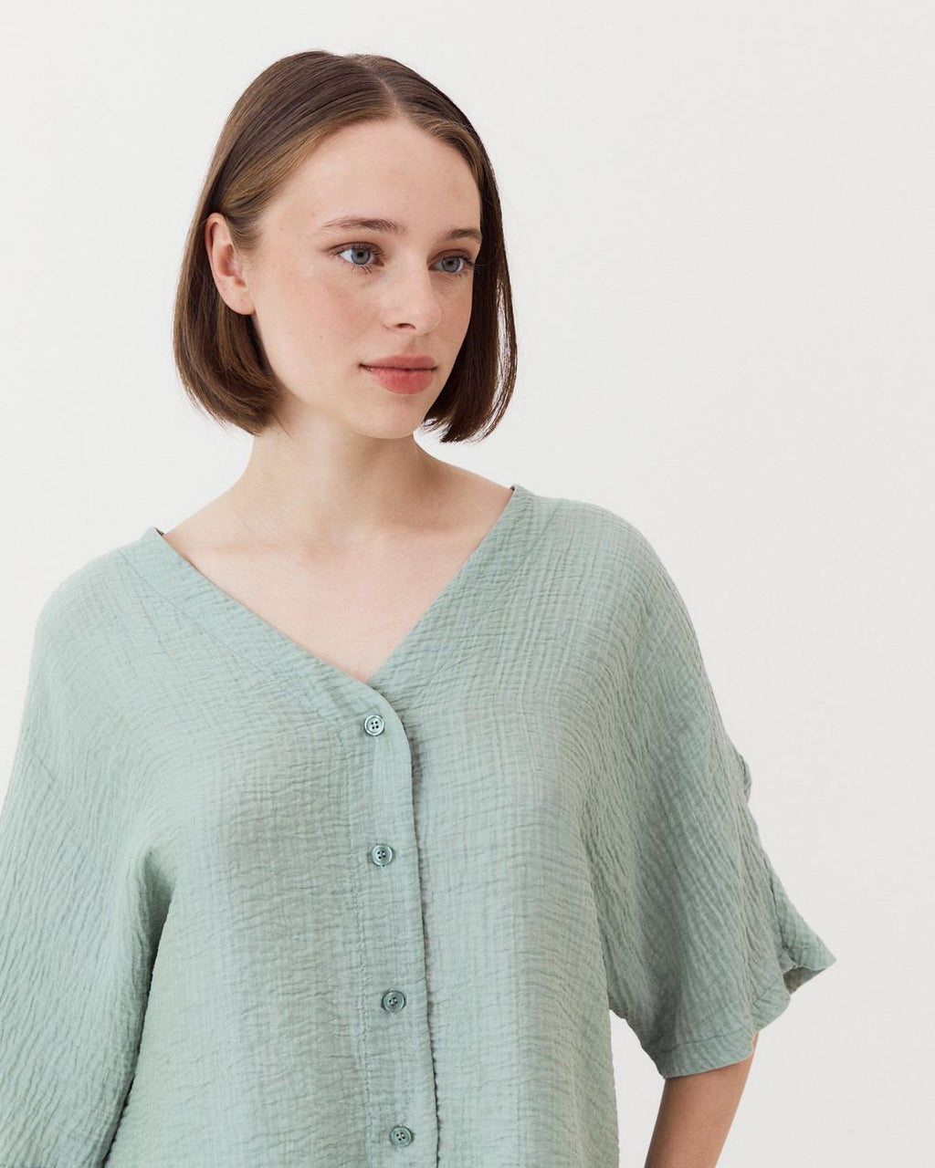 CRINKLED TENCEL SHIRT
