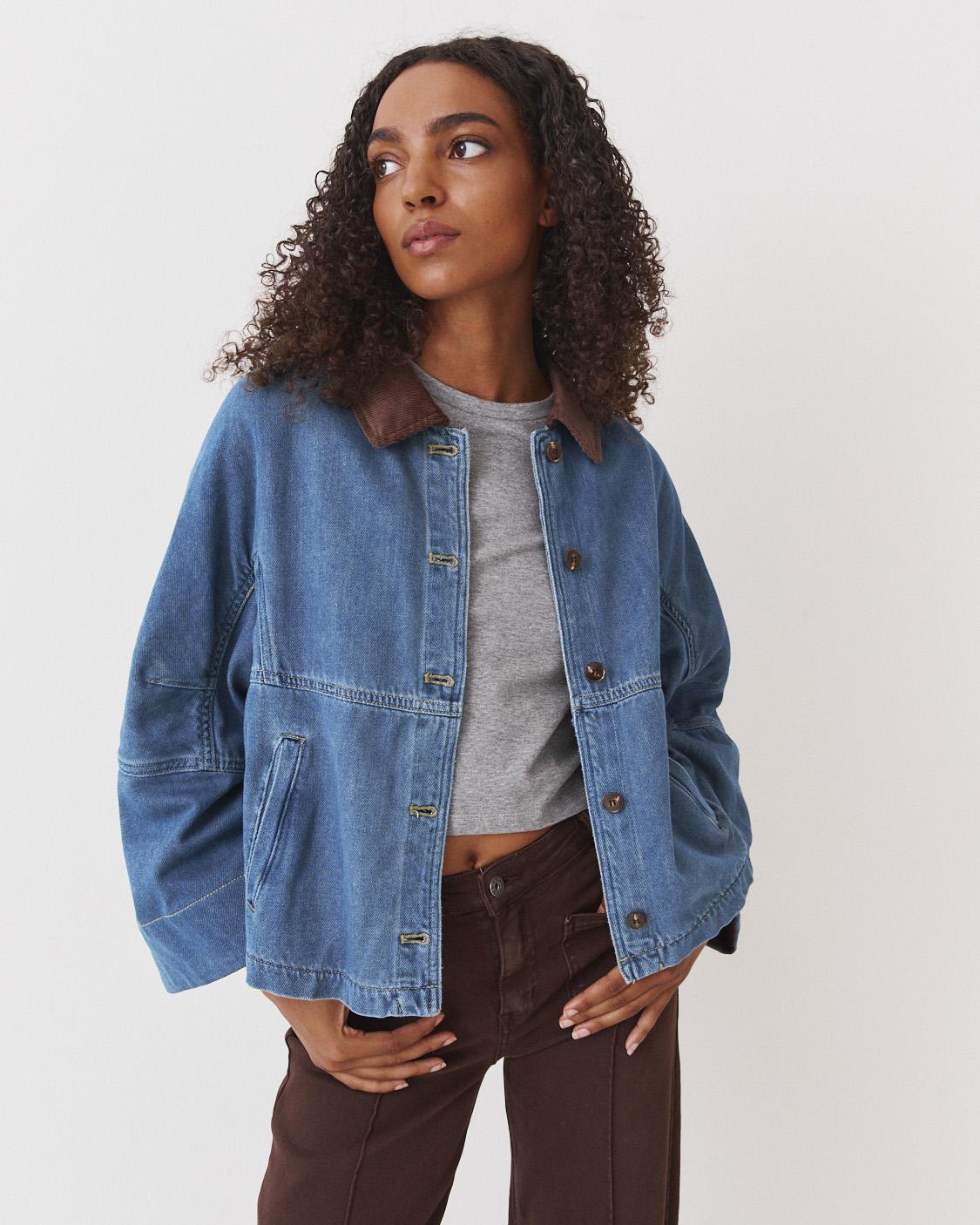 CHAQUETA VAQUERA CUELLO CONTRASTE
