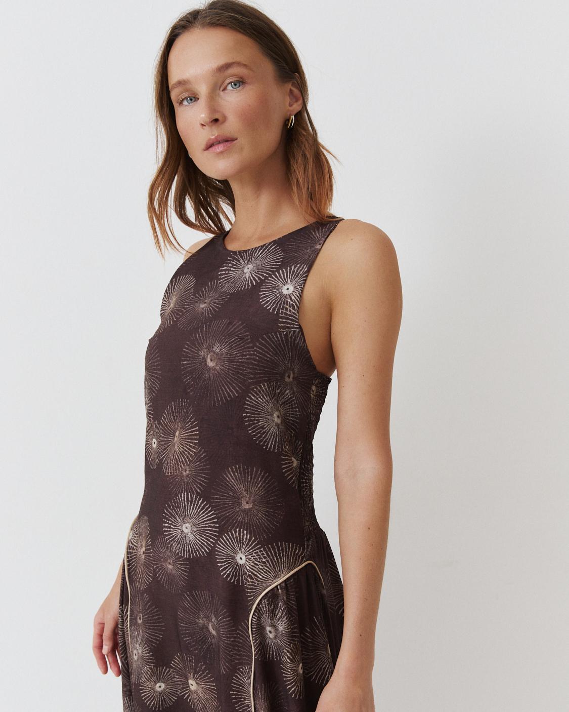 VESTIDO MIDI ESTAMPADO GEOMÉTRICO