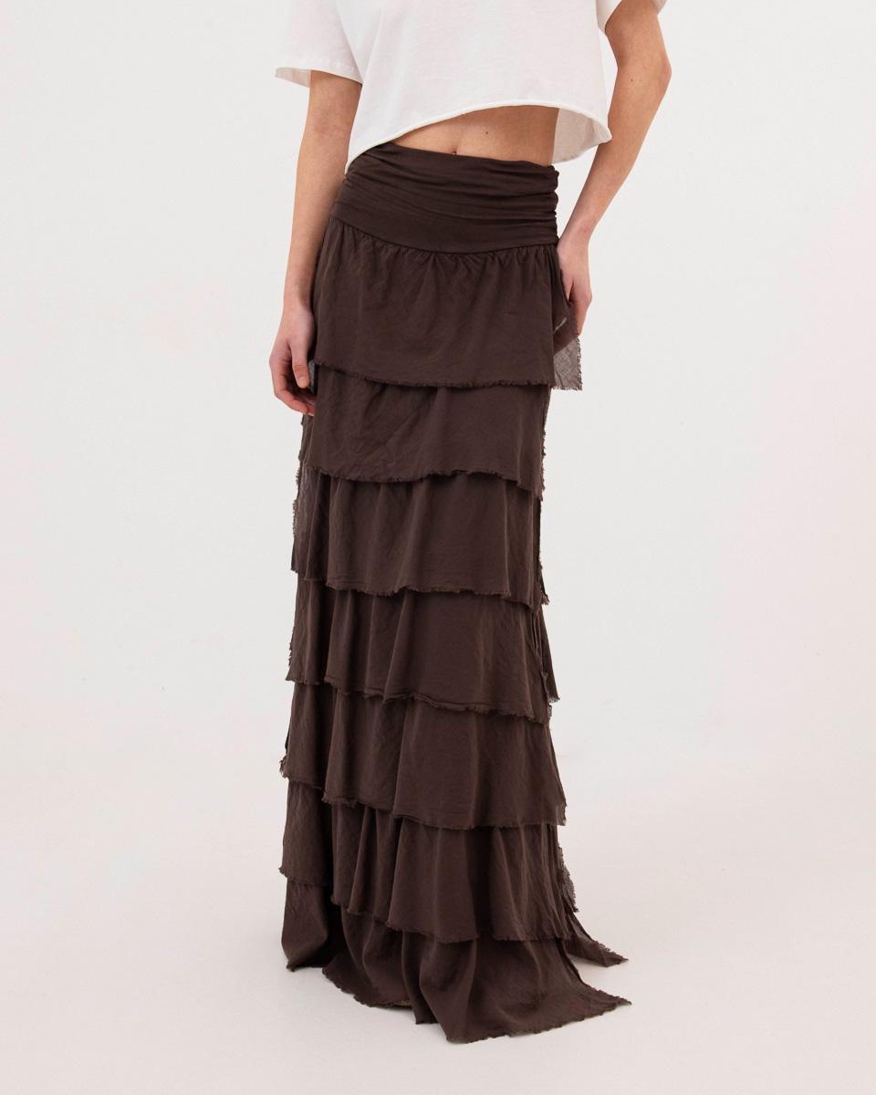 LONG RUFFLED SKIRT