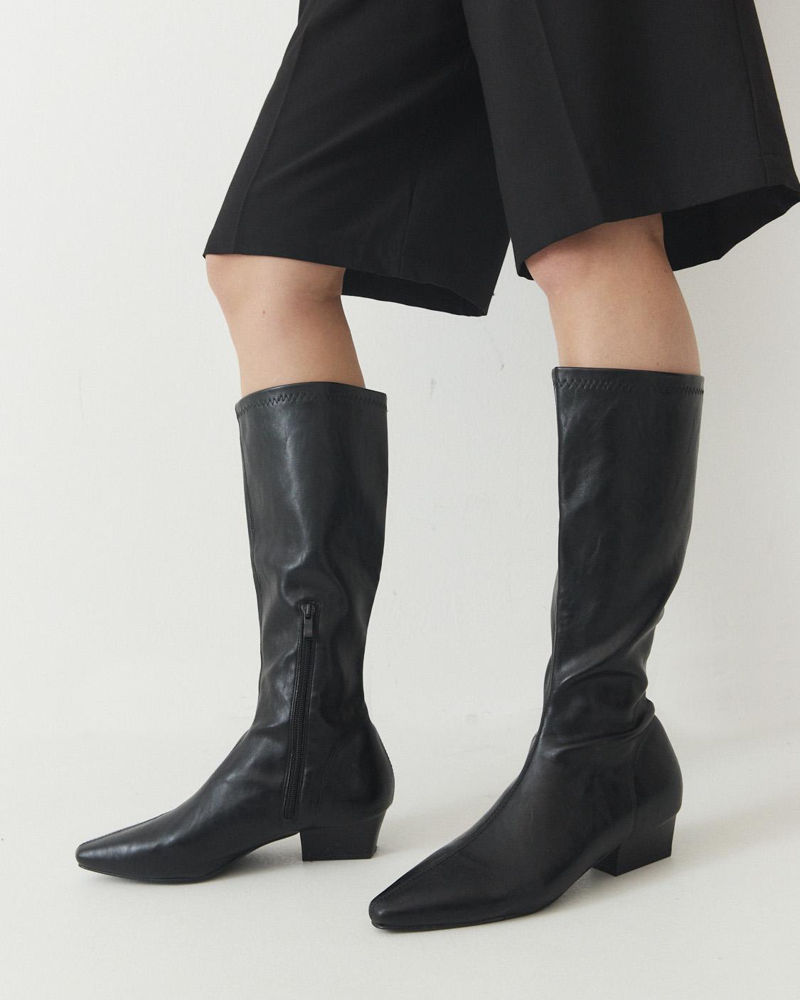 FAUX LEATHER KNEE-HIGH BOOTS