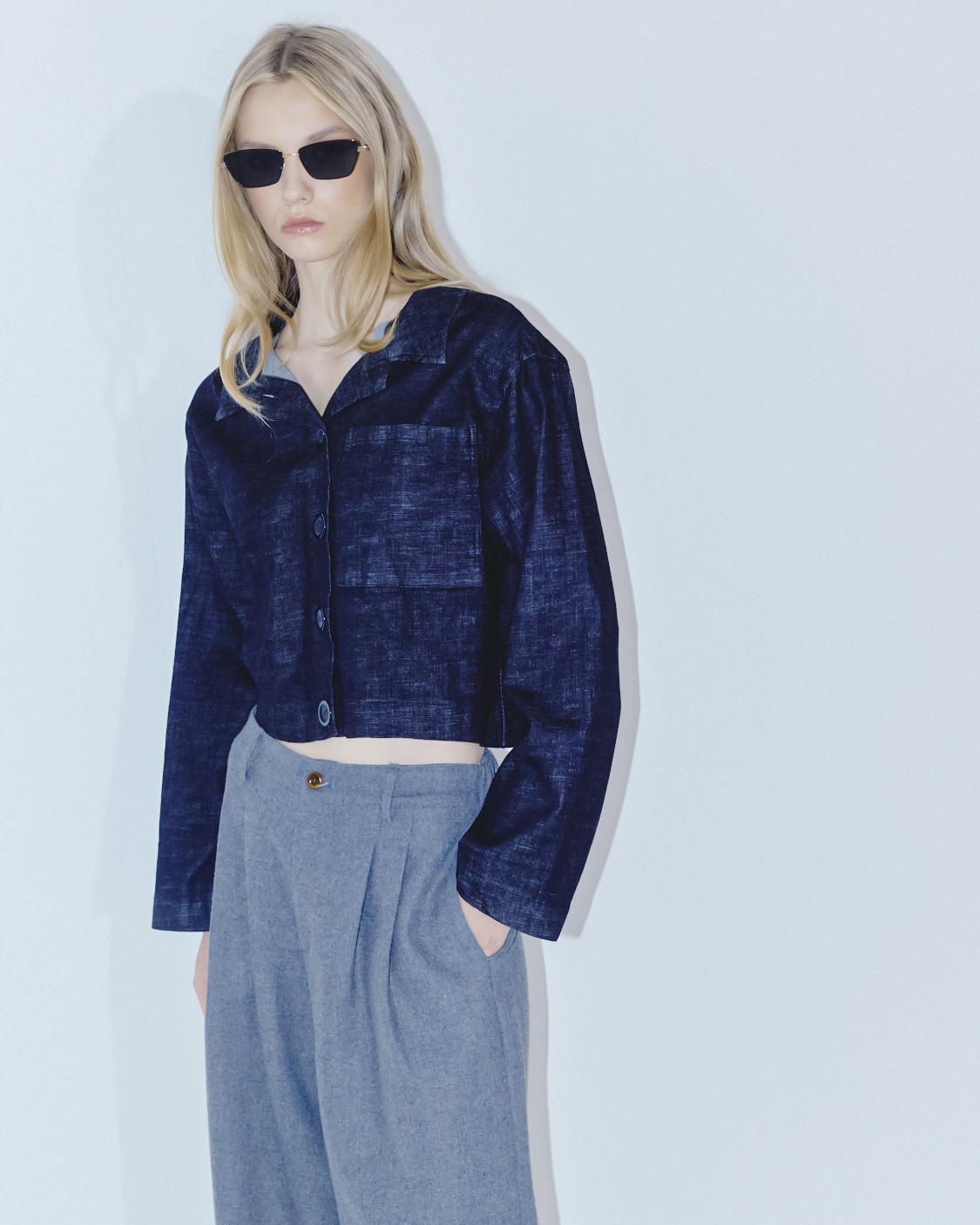 CAMISA CROP DENIM