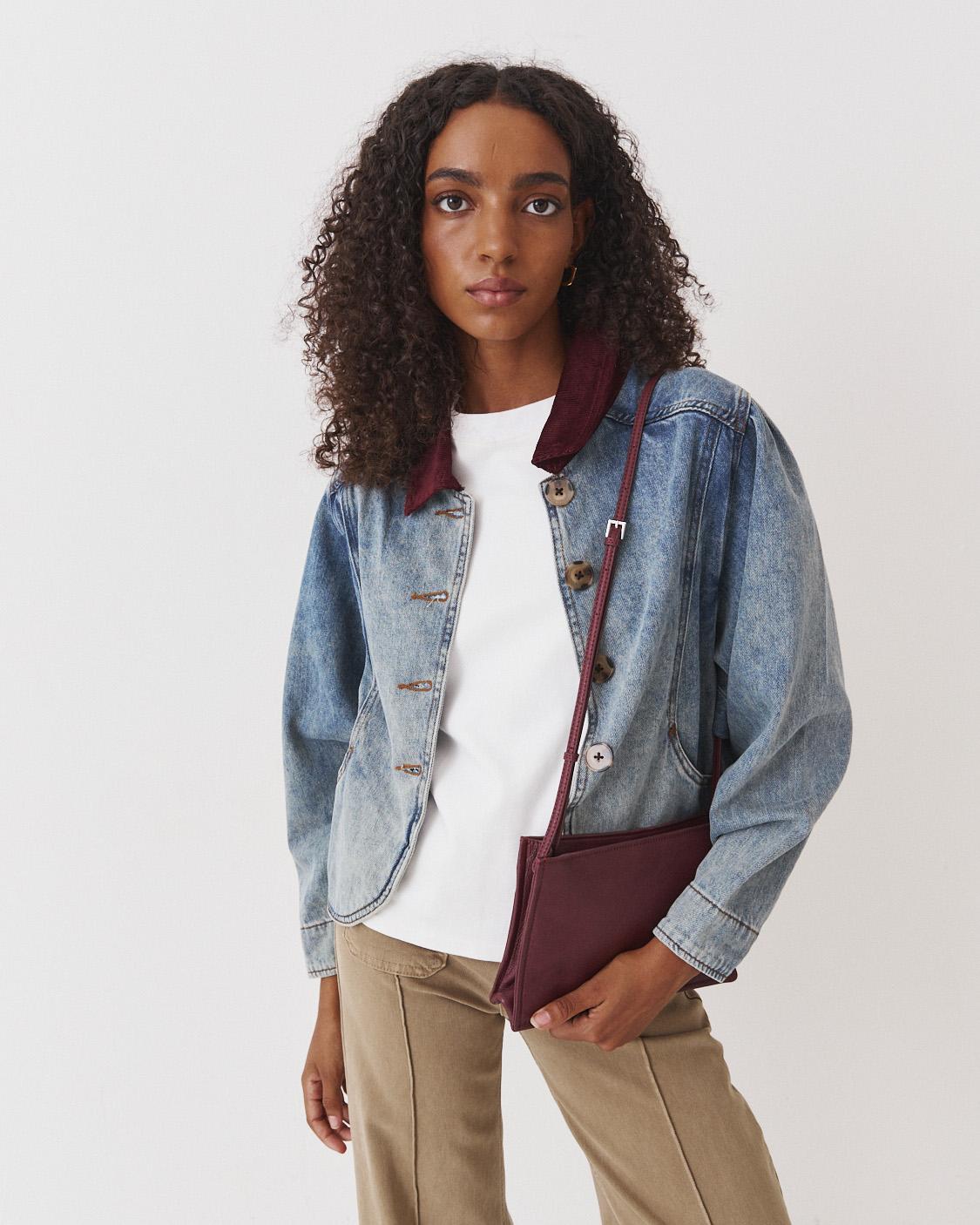 CHAQUETA DENIM CUELLO PANA