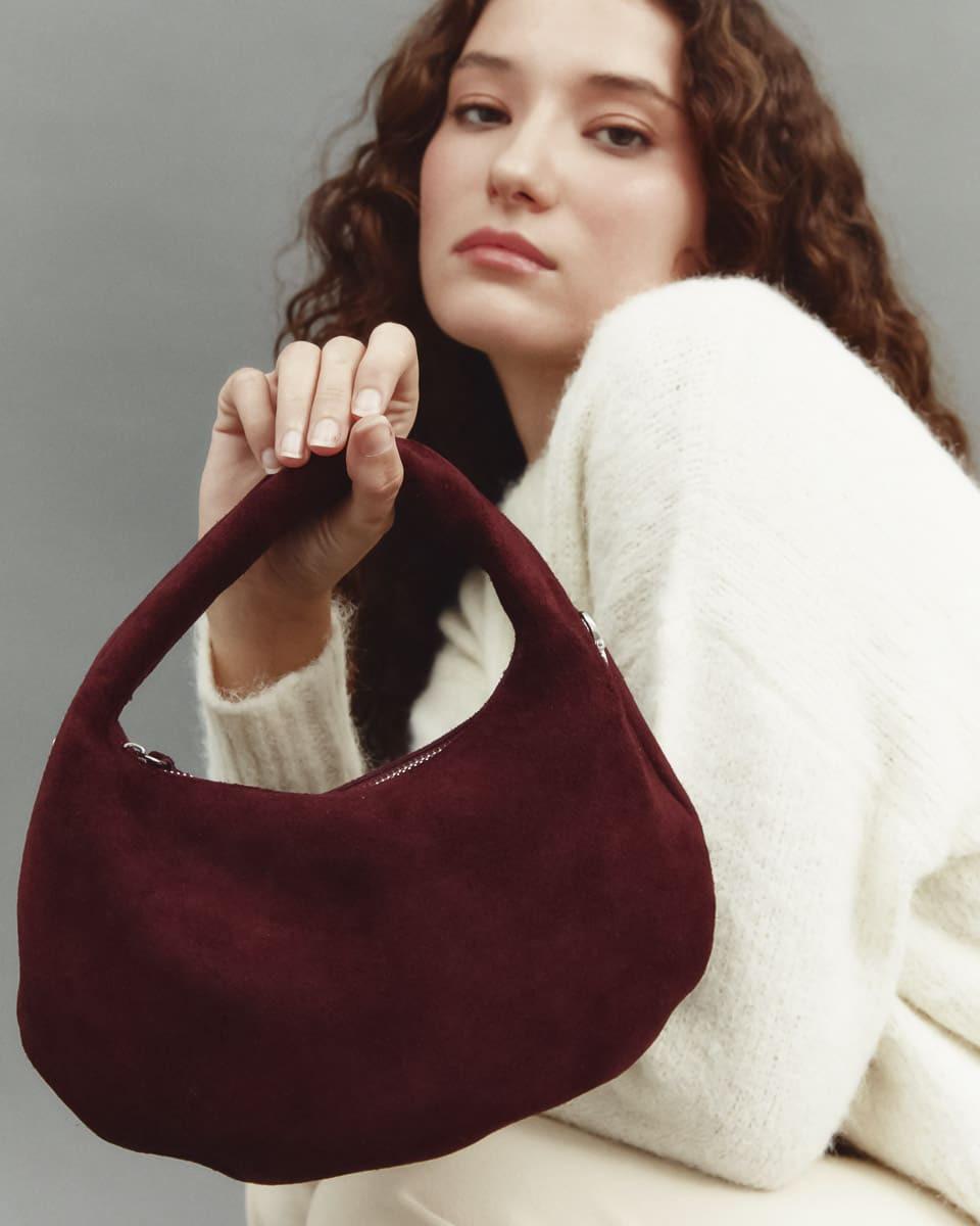 SUEDE OVAL BAG