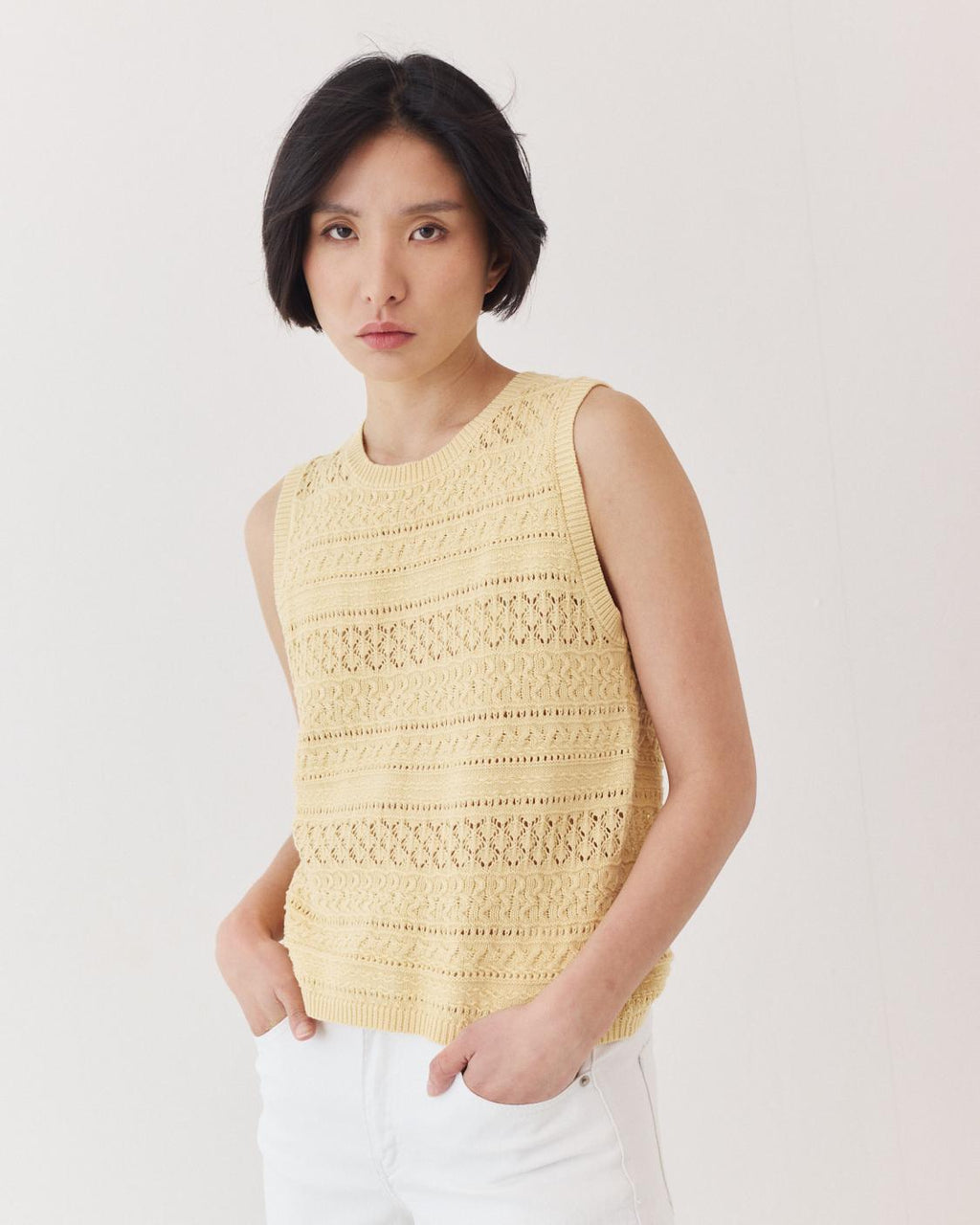 OPENWORK KNIT VEST