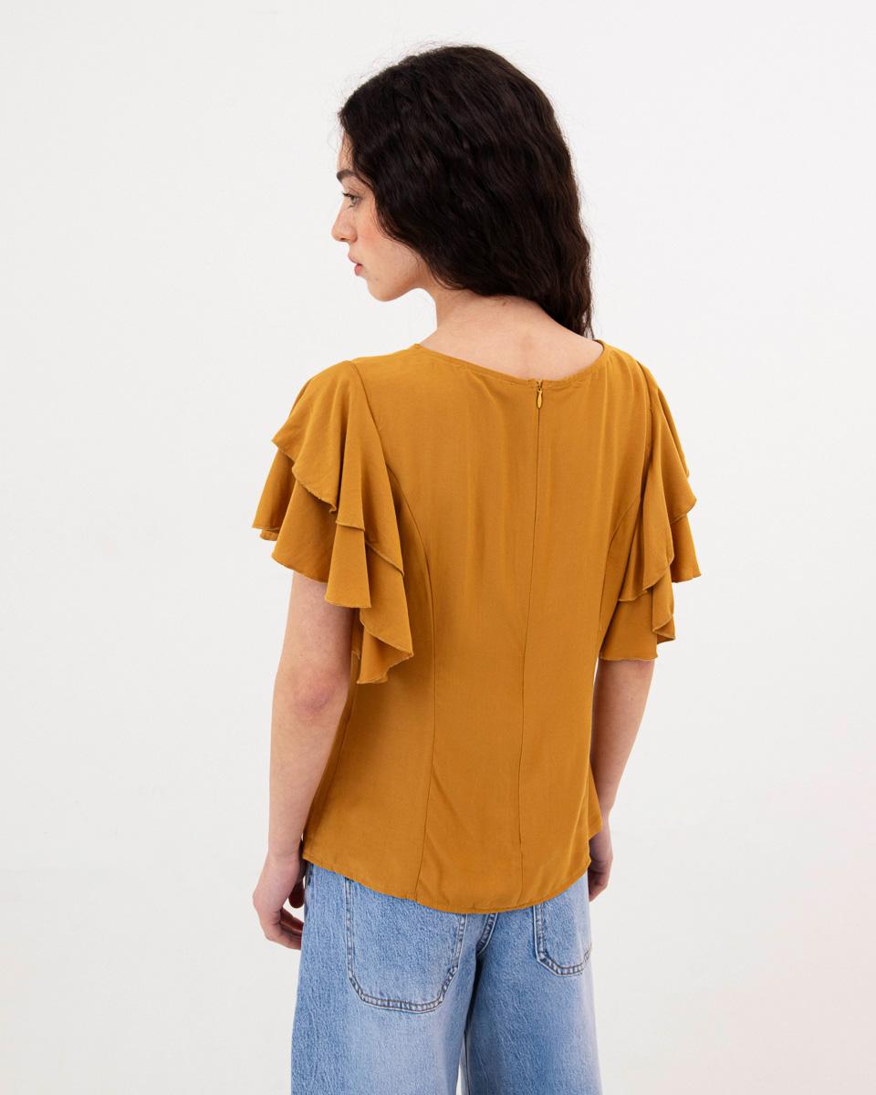 RUFFLE SLEEVE BLOUSE