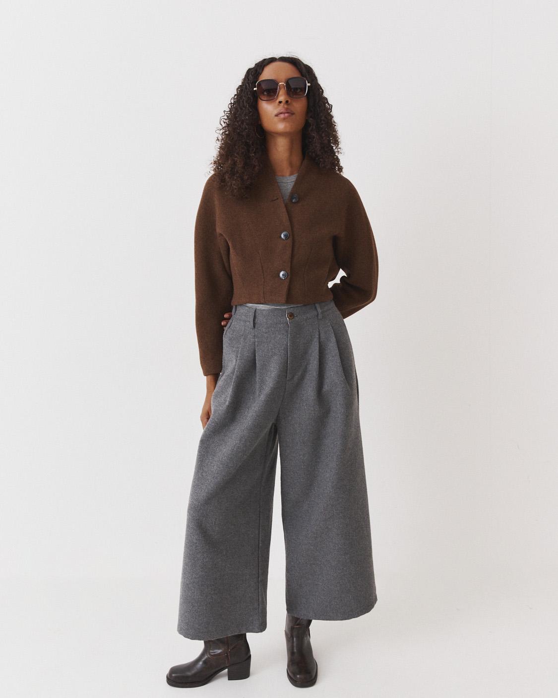 CHAQUETA CROP CON LANA