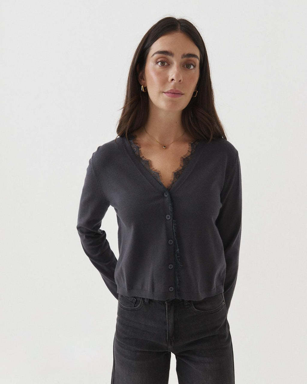 LACE V-NECK CARDIGAN