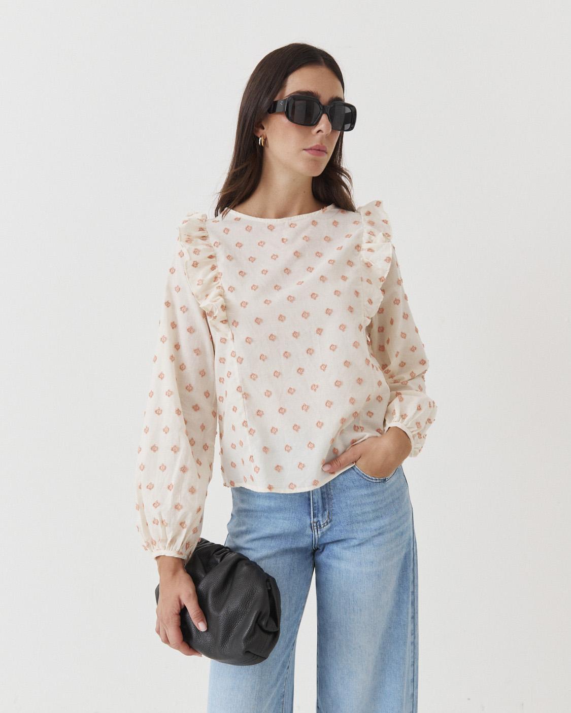 BLUSA BORDADA VOLANTES