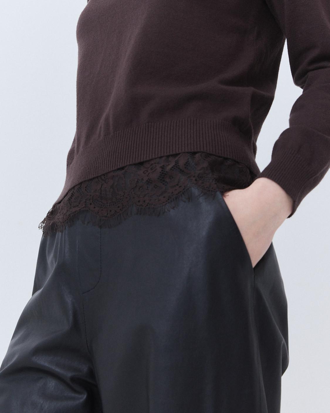 KNIT SWEATER WITH LACE HEM