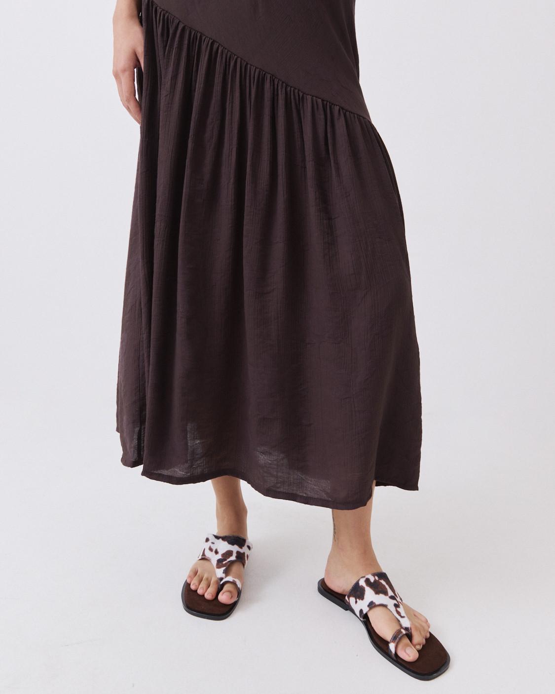 ASYMMETRIC MIDI SKIRT