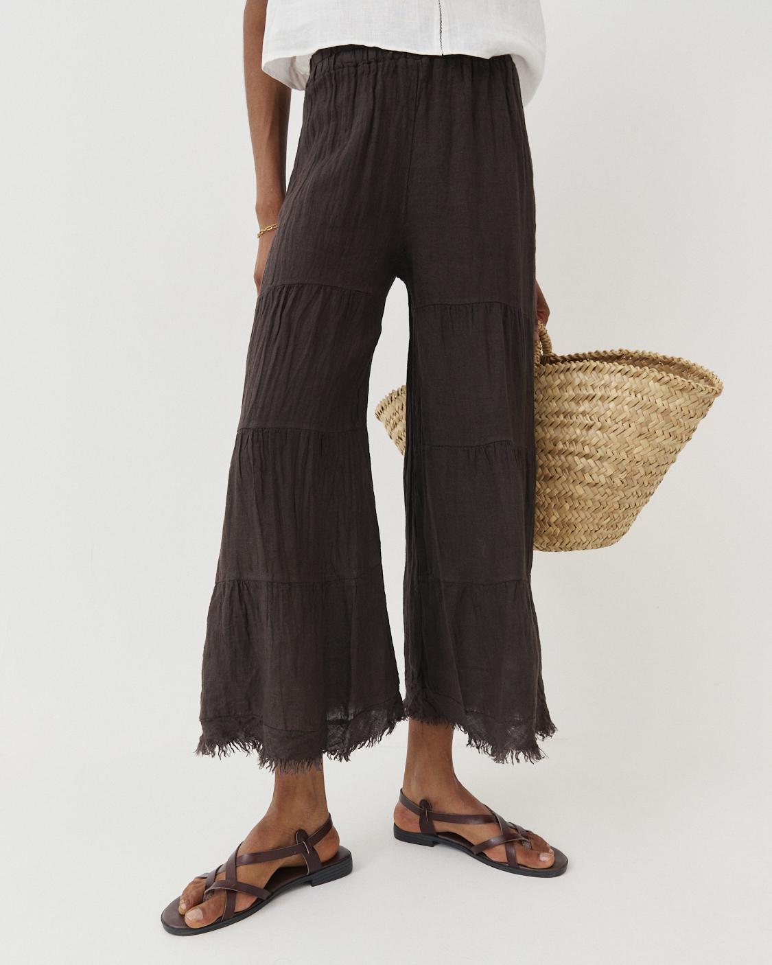 PANTALÓN LINO FLECOS WIDE LEG
