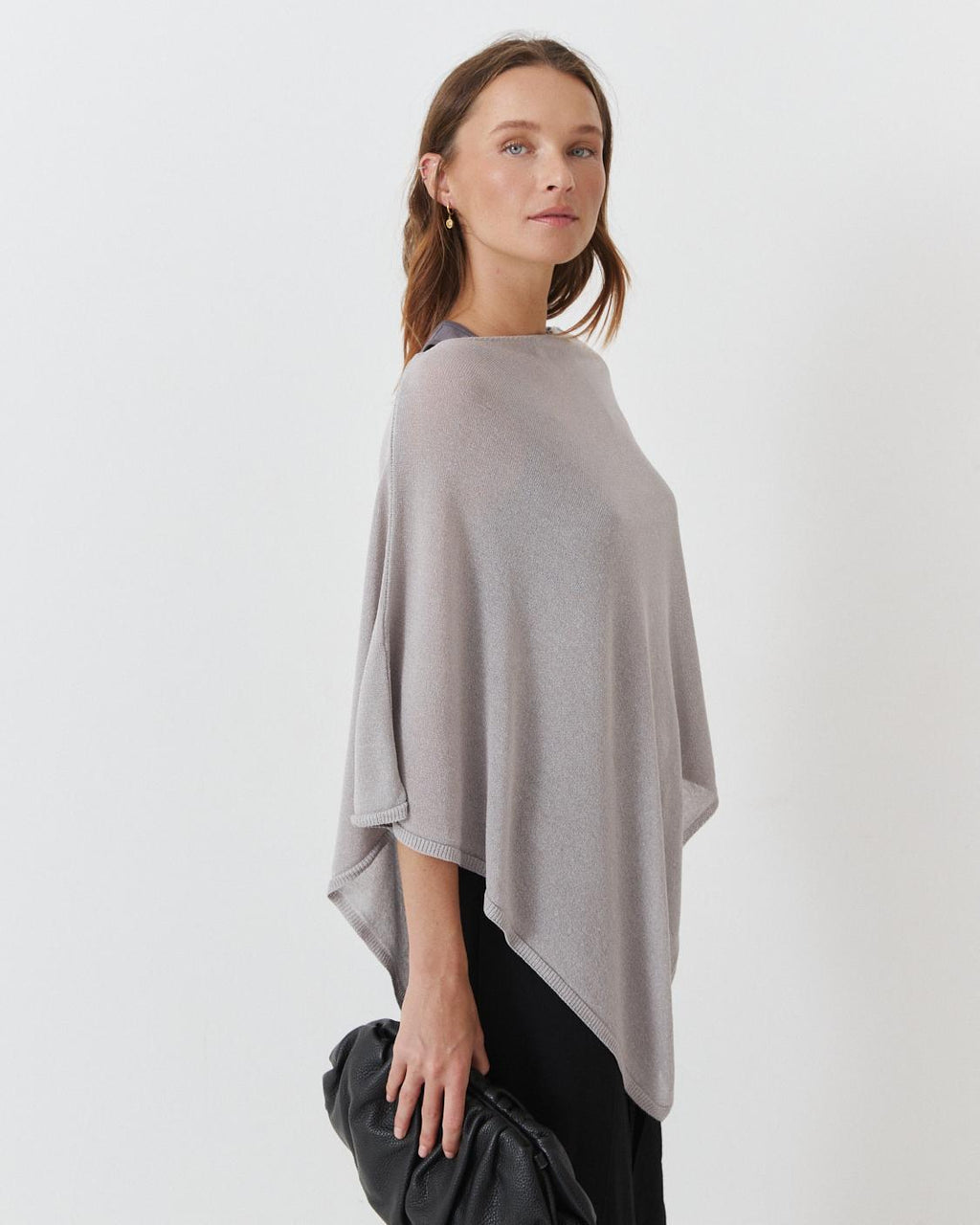 METALLIC SHIMMER KNIT CAPE