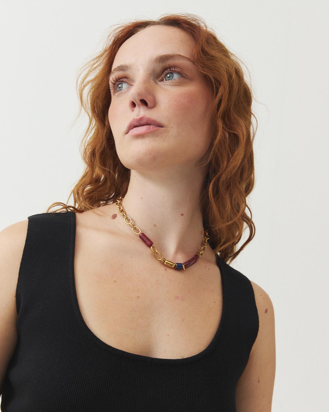 COLLAR CORTO ESLABONES RESINA