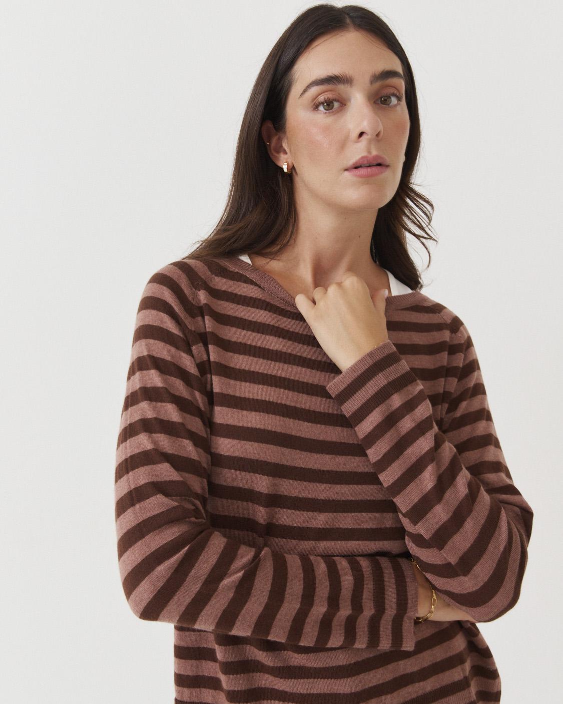 STRIPED CREW NECK SWEATER