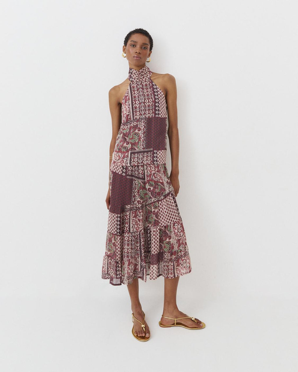 FALDA MIDI ESTAMPADA ASIMÉTRICA