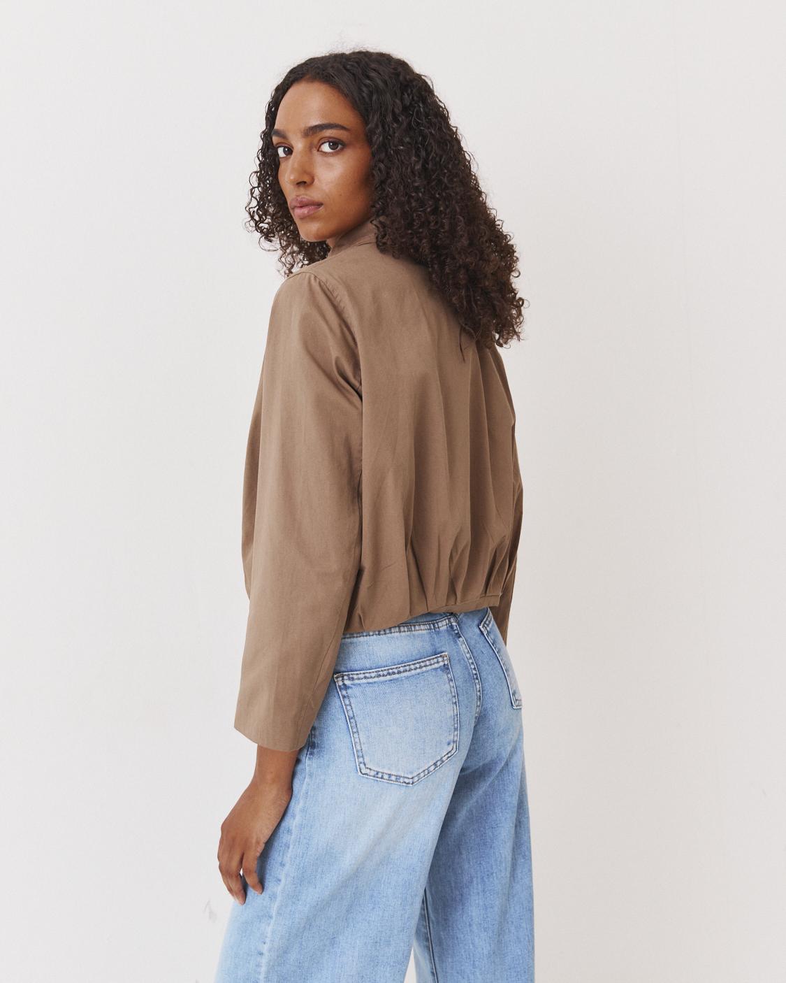 LAPEL COLLAR ZIPPER JACKET