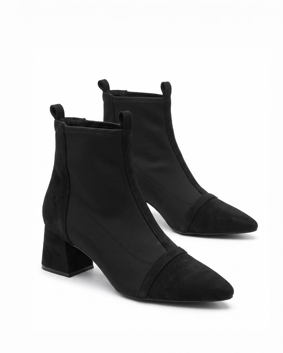 GEOMETRIC HEEL ANKLE BOOTS