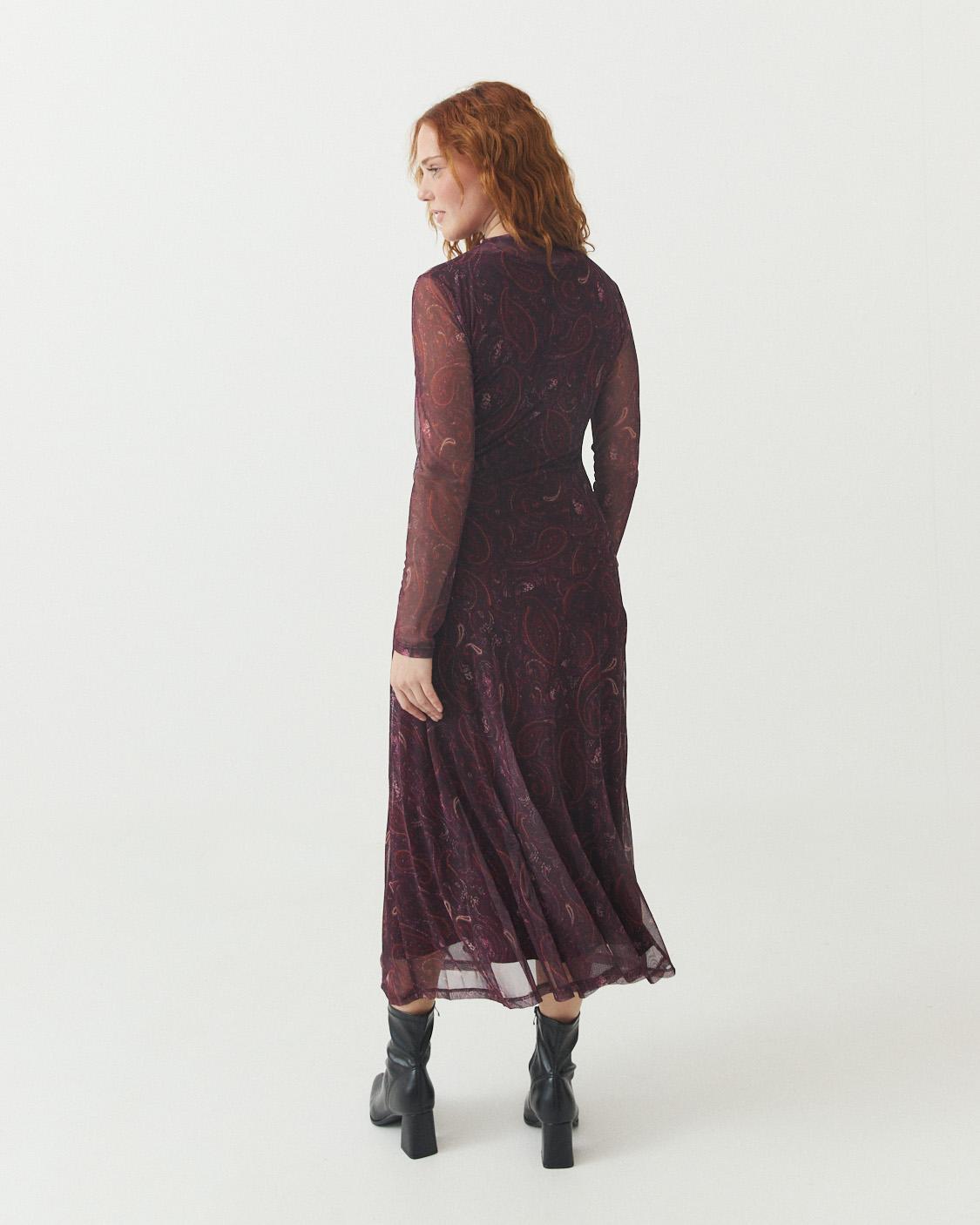 VESTIDO MIDI TUL PAISLEY