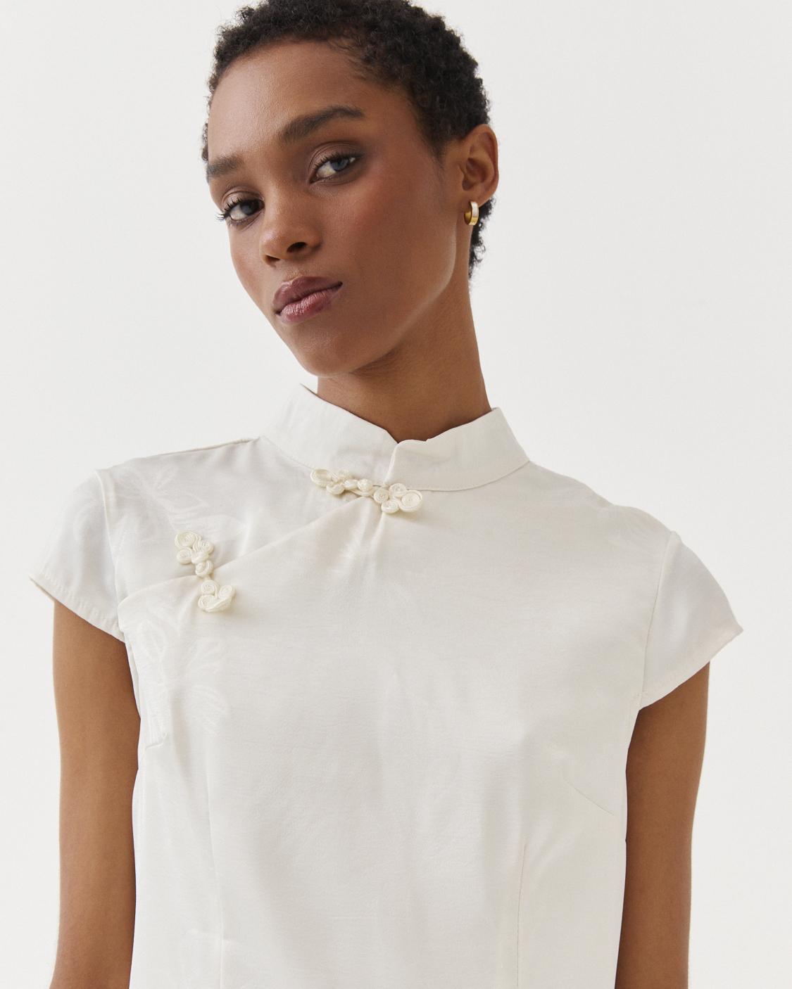 SHORT JACQUARD QIPAO DRESS