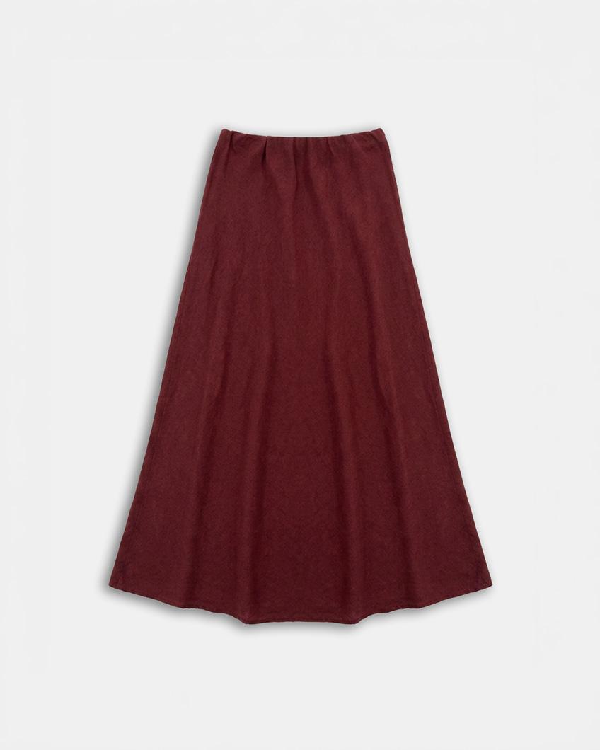 LONG A-LINE LINEN SKIRT