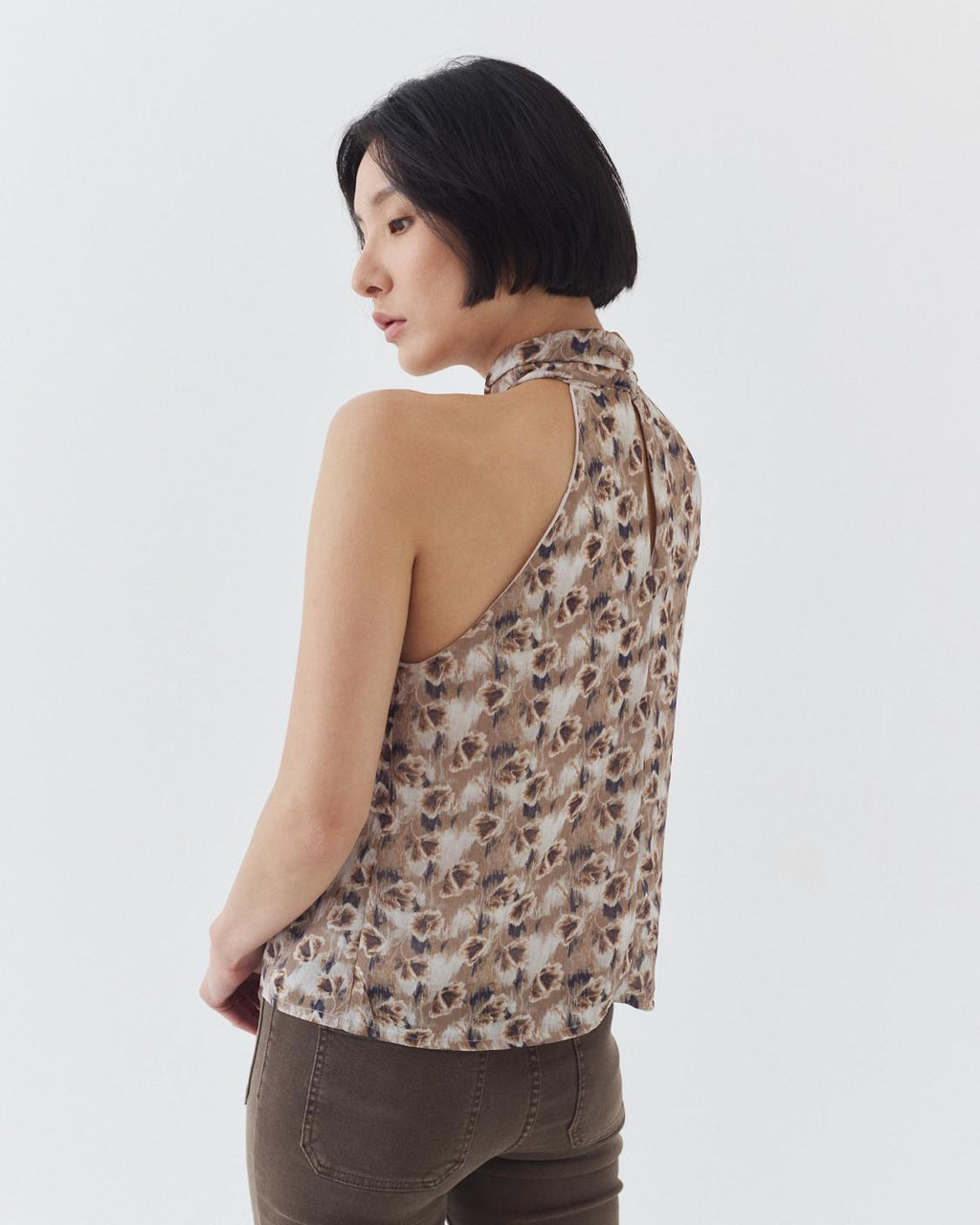 PRINTED HALTER NECK TOP