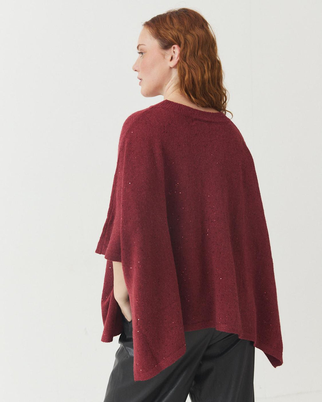 PONCHO RECTANGULAR LUREX LENTEJUELAS