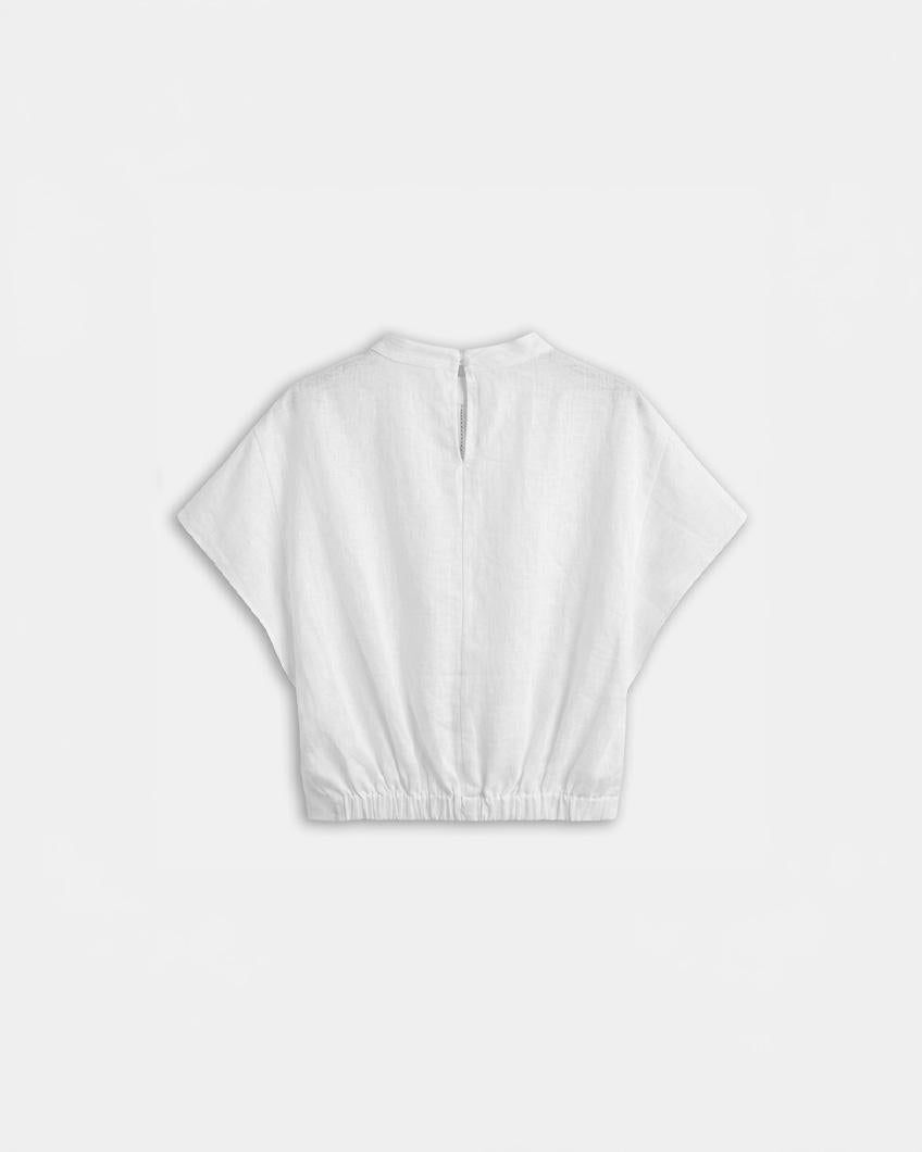 BLUSA ROMÁNTICA RIBETE TROQUELADO