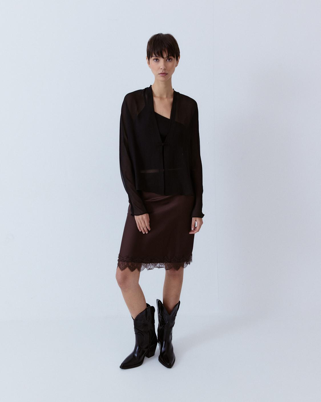 FALDA MIDI TERCIOPELO