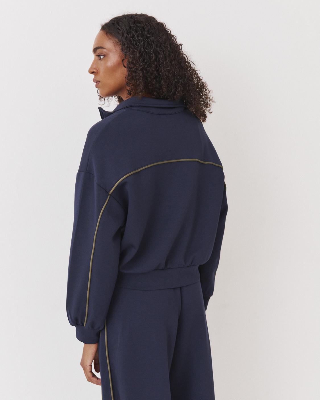 ZIP-UP HIGH NECK SWEATSHIRT