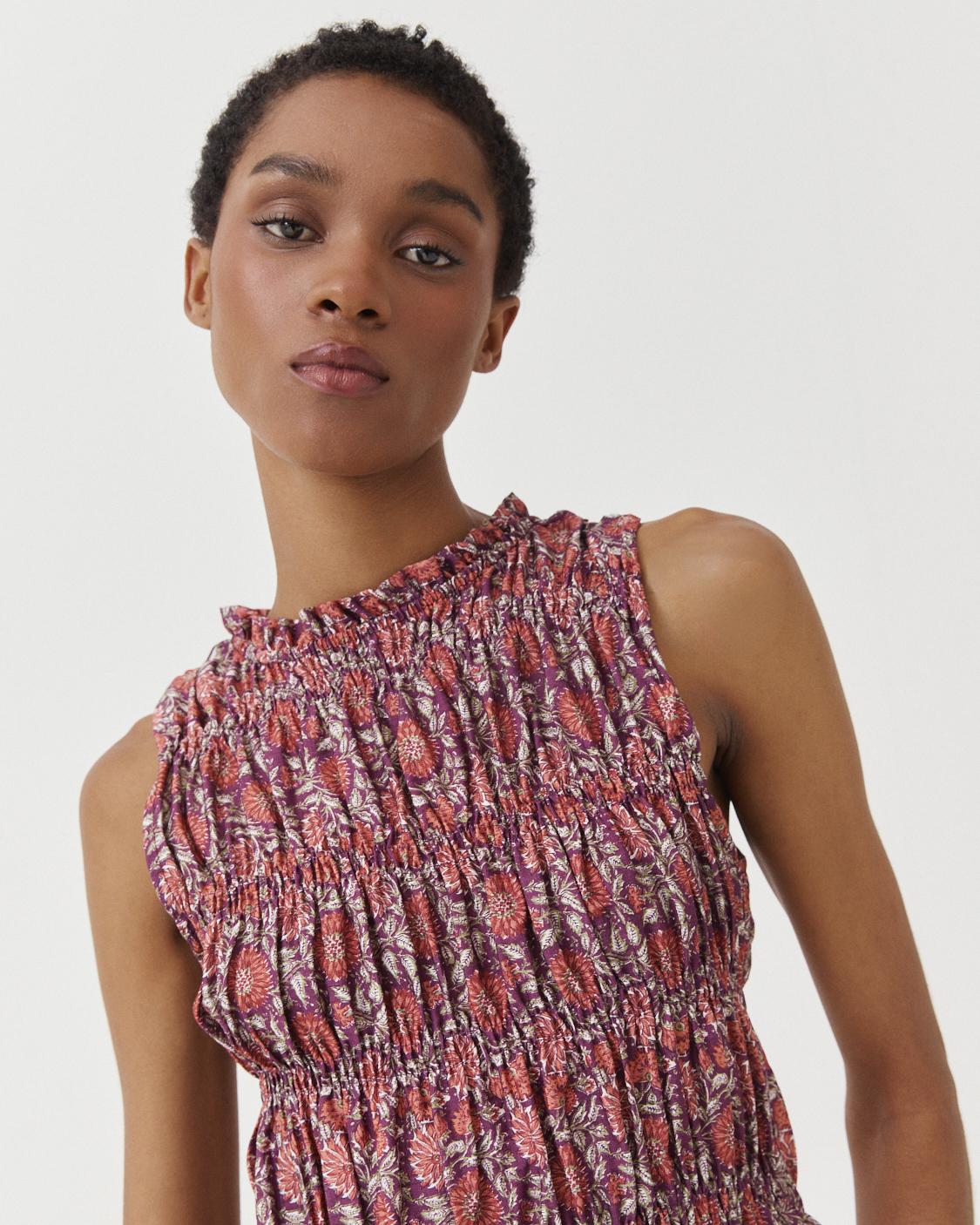 RUFFLED PRINTED TOP