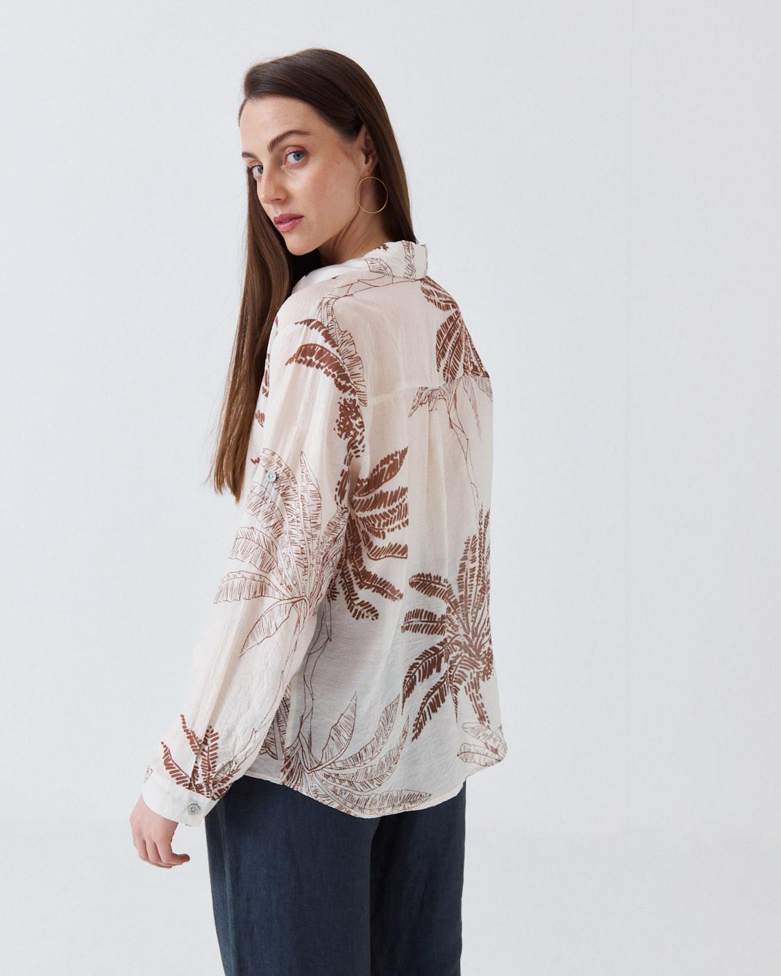 CAMISA SEMITRANSPARENTE PALMERAS