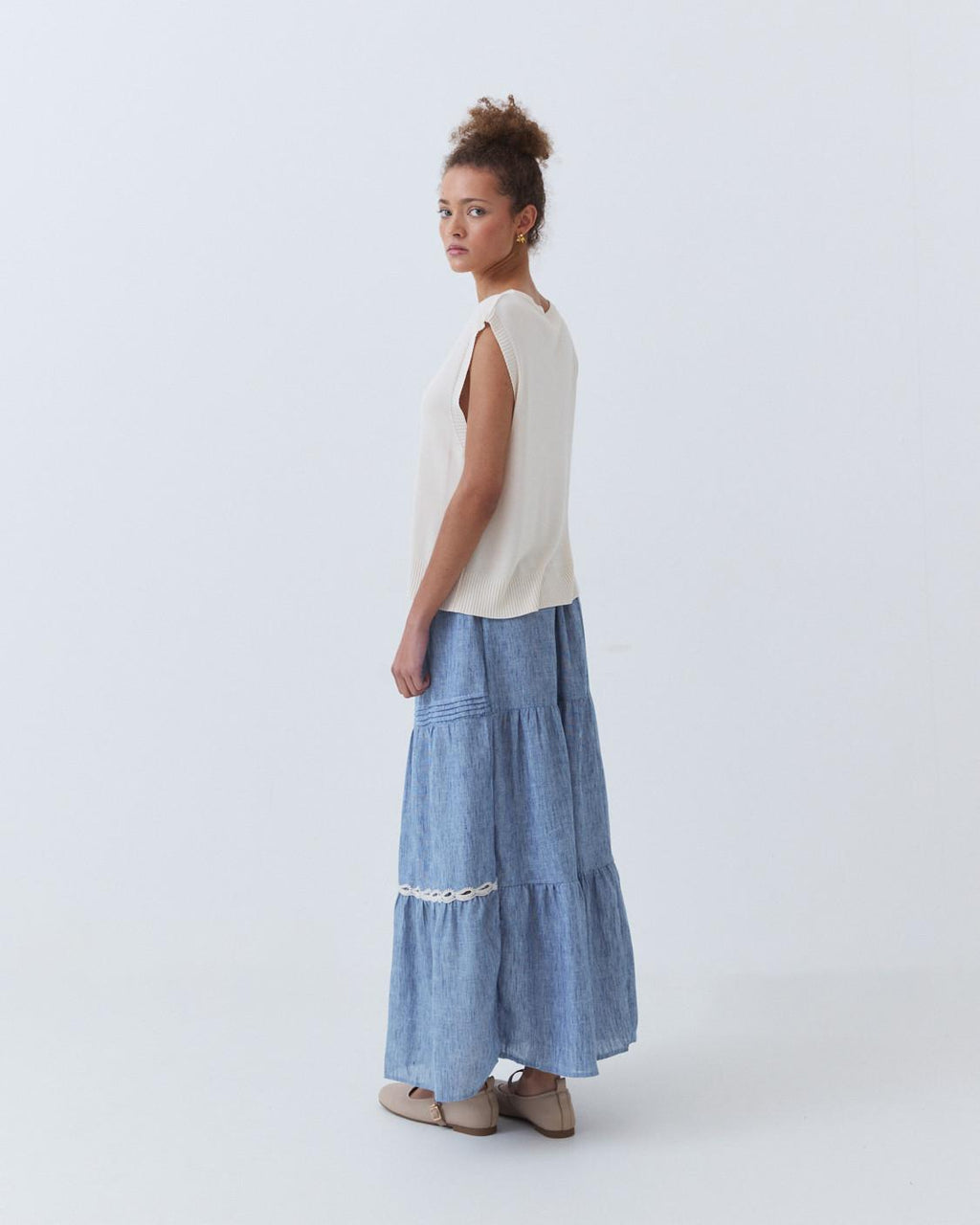 MIDI RUFFLE SKIRT