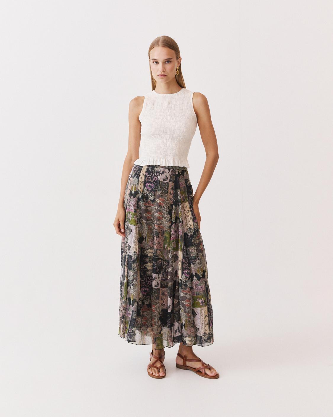 PRINTED A-LINE SKIRT