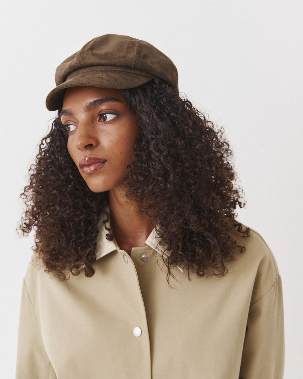 SUEDE-EFFECT PEAKED CAP