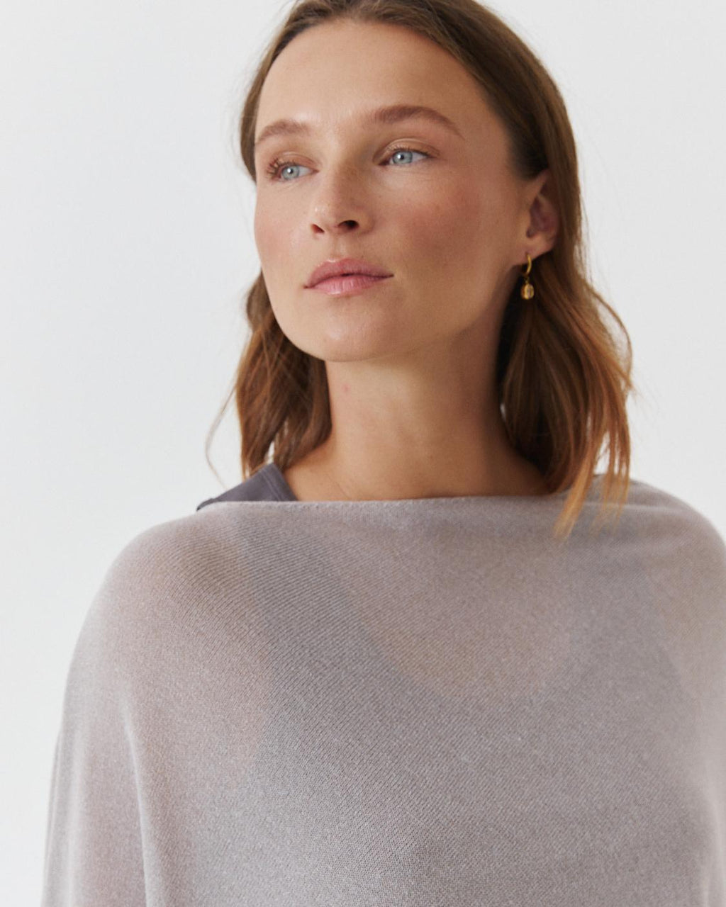 METALLIC SHIMMER KNIT CAPE
