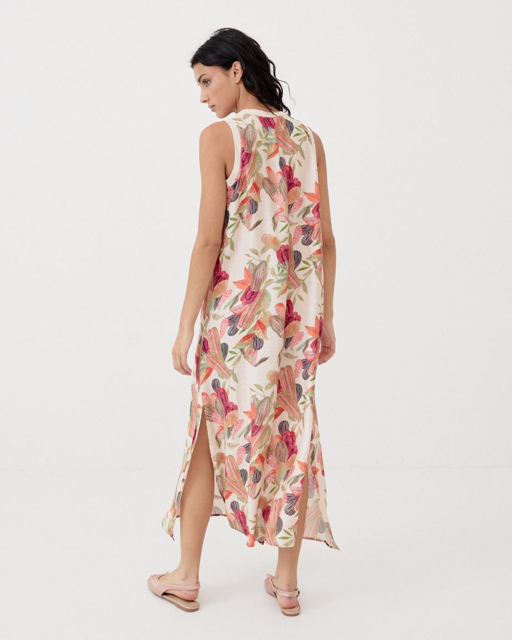 VESTIDO LARGO MANGA SISA ESTAMPADO