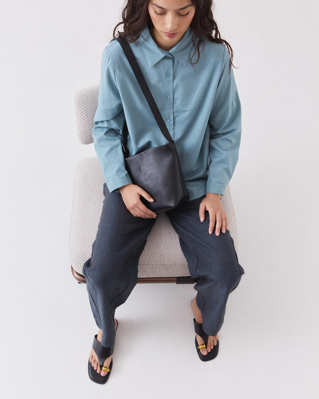 GARMENT-DYED STRIPED SHIRT