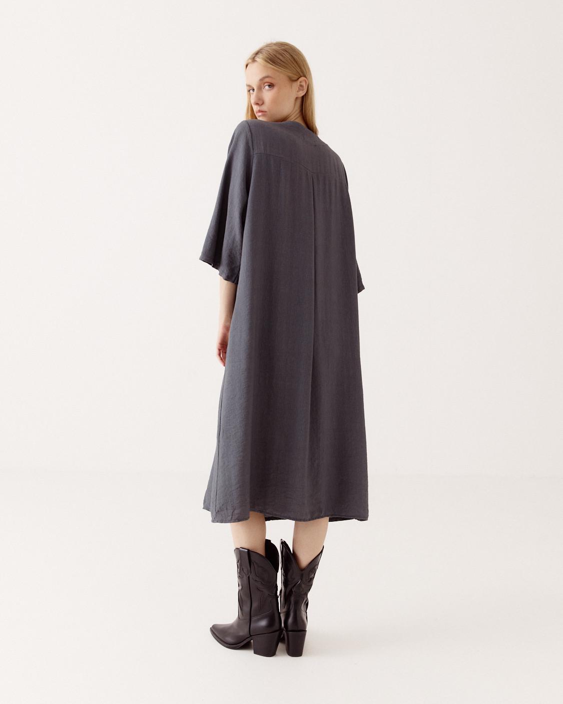 VESTIDO CAMISERO MANGA CAÍDA