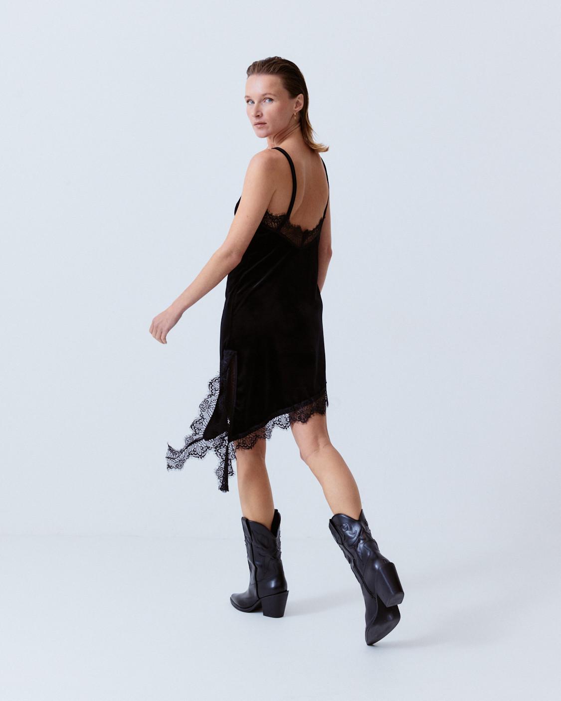 VESTIDO TERCIOPLEO ASIMETRICO