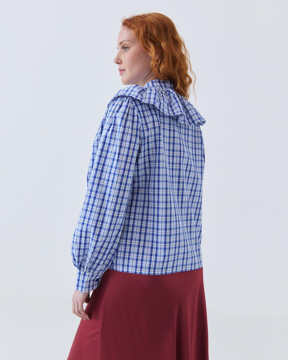 CAMISA CUADROS CUELLO VOLANTE
